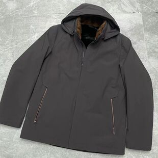 迪柯ni砖柜8980派克服YR242男士貂毛领兔毛内胆白鸭绒简约休闲