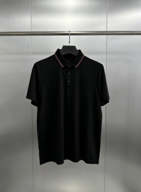 欧dudt080男士夏季黑色新款轻奢商务休闲透气翻领短袖POLO衫