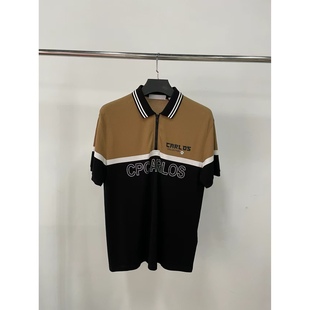 卡洛斯新款 dt925男士 夏季 轻奢烫钻翻领polo衫