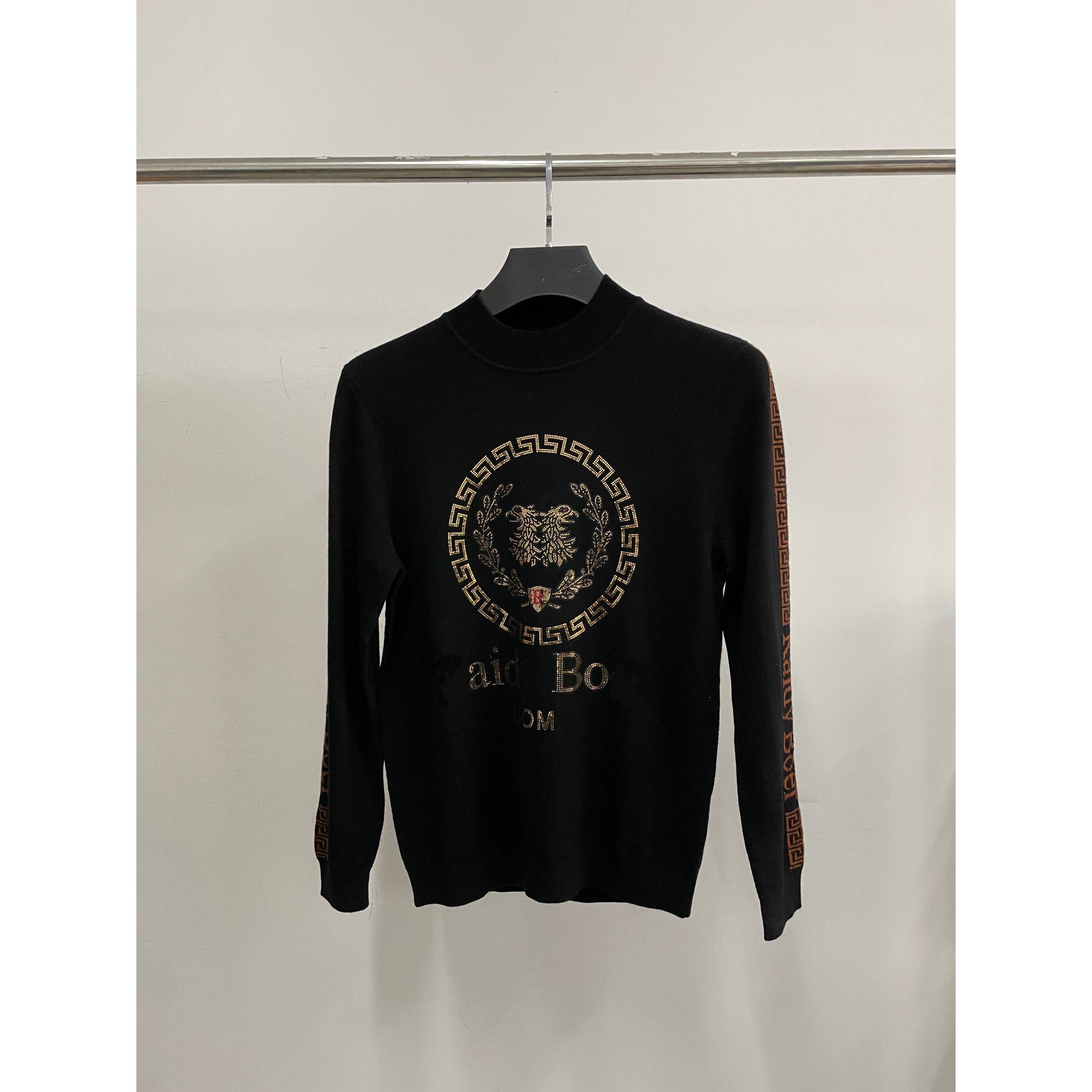 雷di波ermy626男士黑色100%绵羊毛半高领针织衫烫钻花纹修身打底,男装,针织衫/毛衣,淘宝优惠券,粉丝福利购,淘宝优惠卷