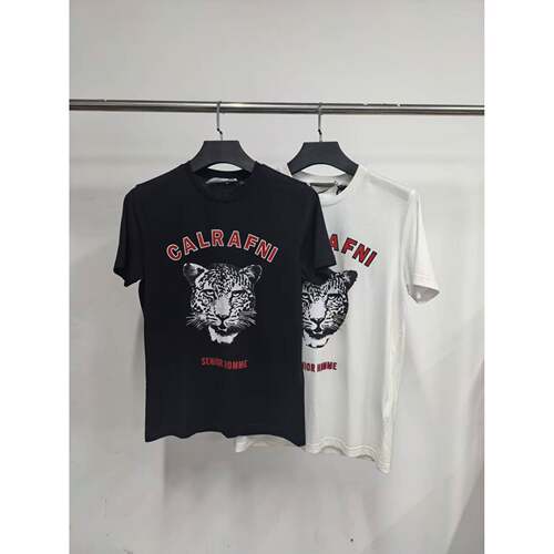 卡里ya尼砖柜1690dt019男士夏季豹子头圆领短袖上衣轻奢时尚T恤