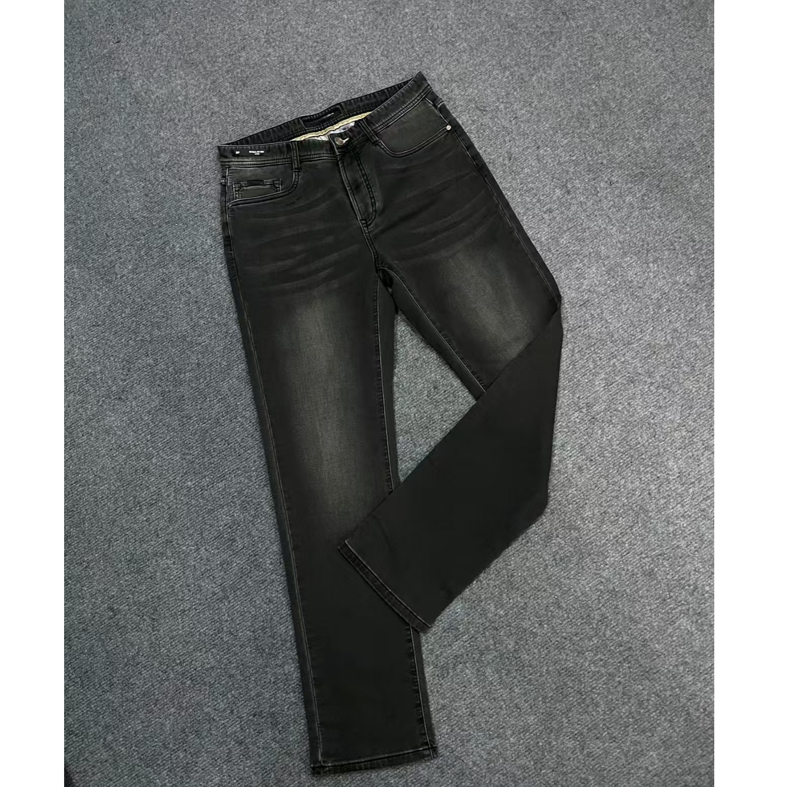 九家高端黑灰色牛仔裤KU567男士早春新款黑灰色牛仔裤