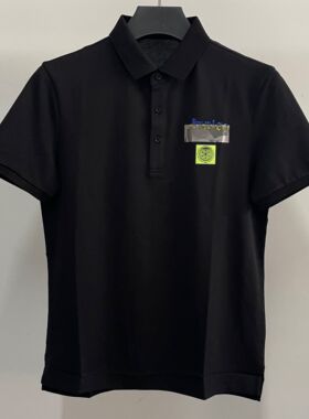 切rui蒂吊牌价2280dt1069男士夏季潮牌轻奢黑色时尚polo衫