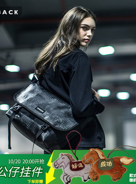 COMBACK黑魂鳄鱼纹皮革大号单肩包潮流斜挎包邮差包死飞休闲男包