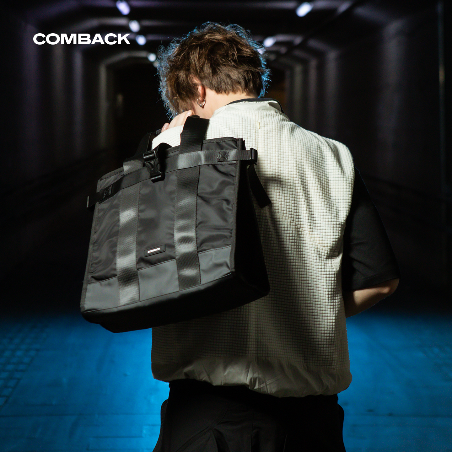 COMBACK新款潮牌大容量情侣休闲时尚单肩托特邮差手提包上课通勤