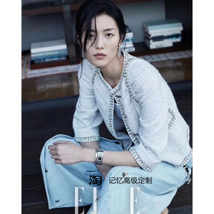 记忆刘雯秀小香粗花呢长袖花呢短款外套女常规厚宽松立领上衣
