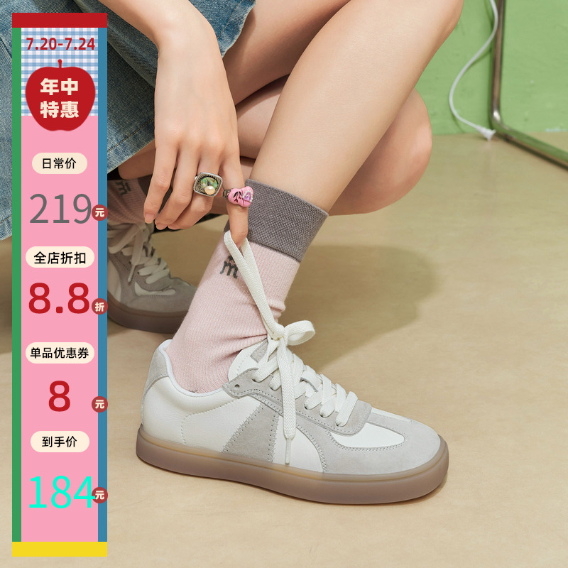 玛速主义单鞋女2025新款平底百搭德训鞋时尚轻便运动休闲鞋女夏季