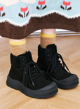 玛速主义2026年新款大头丑萌马丁靴女春休闲百搭短靴时尚黑色靴子