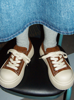 玛速主义2026年春季新款厚底百搭休闲板鞋运动帆布鞋学生饼干鞋潮