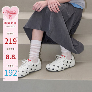 新款 学生单鞋 时尚 轻便平底休闲鞋 女 百搭波点鞋 玛速主义2026年夏季