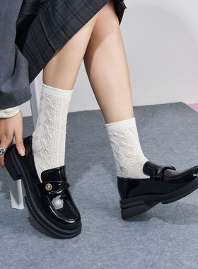 玛速主义2026新款英伦风黑色小皮鞋女春季厚底百搭乐福鞋时尚单鞋