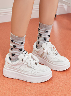 玛速主义单鞋女2026年春季新款厚底休闲板鞋百搭运动鞋学生小白鞋