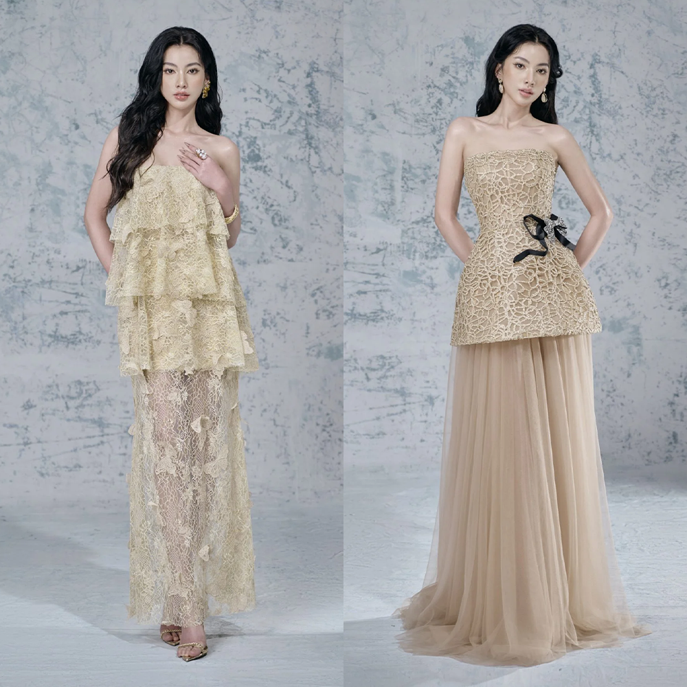 Josephine正品授权女礼服连衣裙绿色蕾丝抹胸连衣裙网纱裙子套装