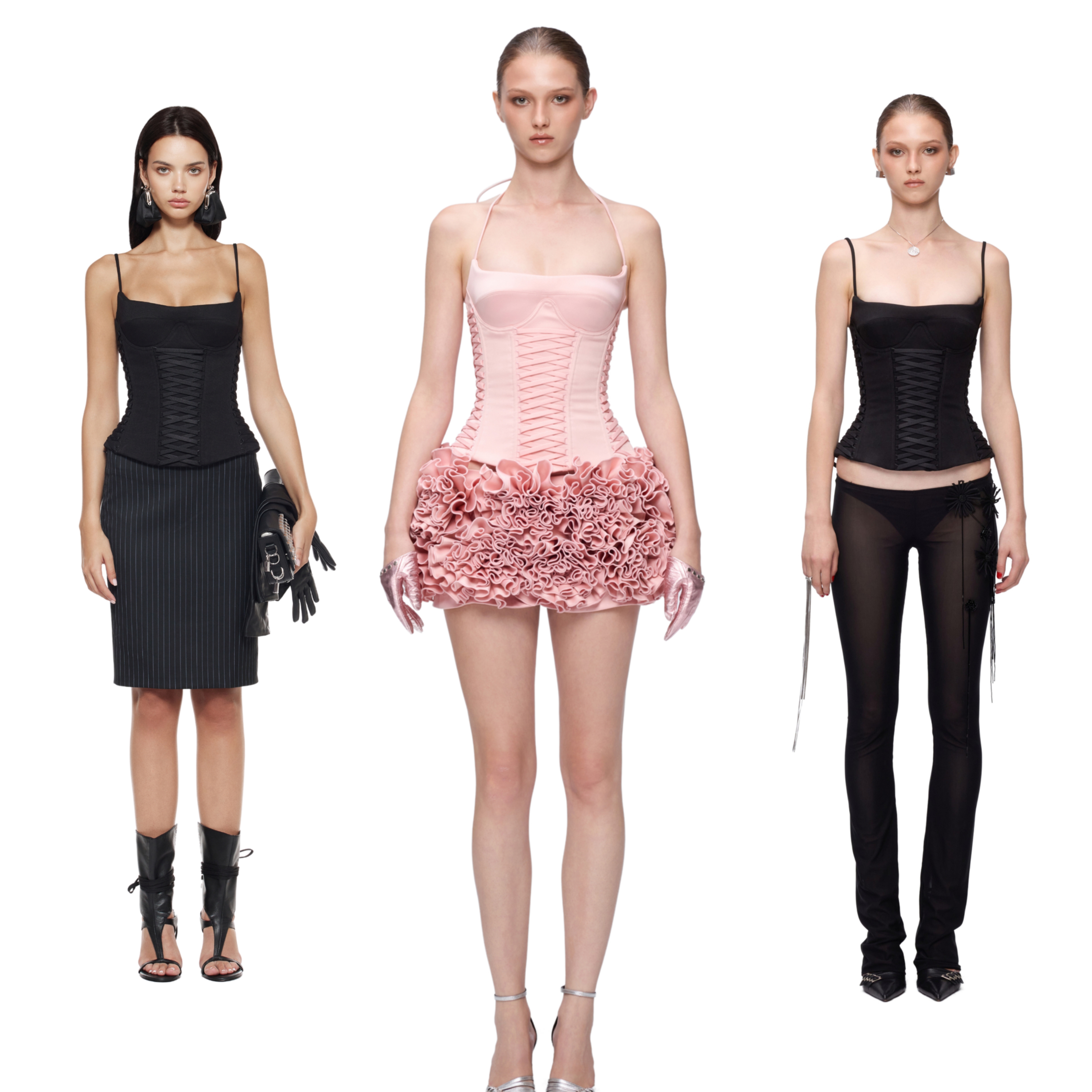 Fanci Club正品25SS 女 紧身胸衣 黑色 粉色 辣妹小众设计师越南