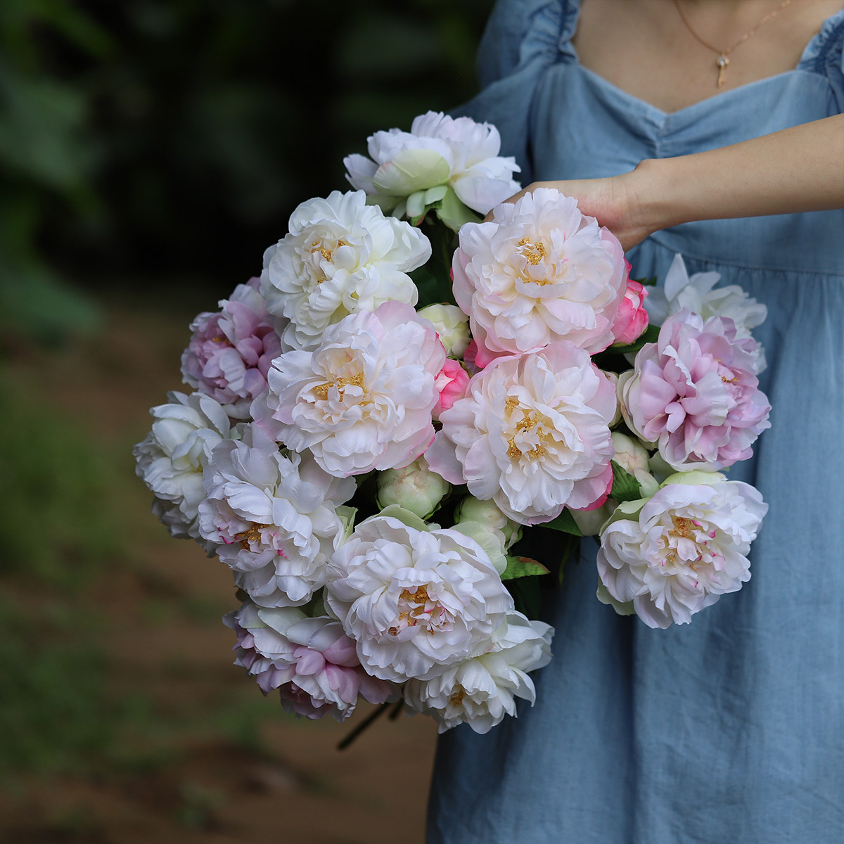 ins风自然风高仿真凤凰牡丹客厅卧室餐桌花束绢花手感花艺饰品