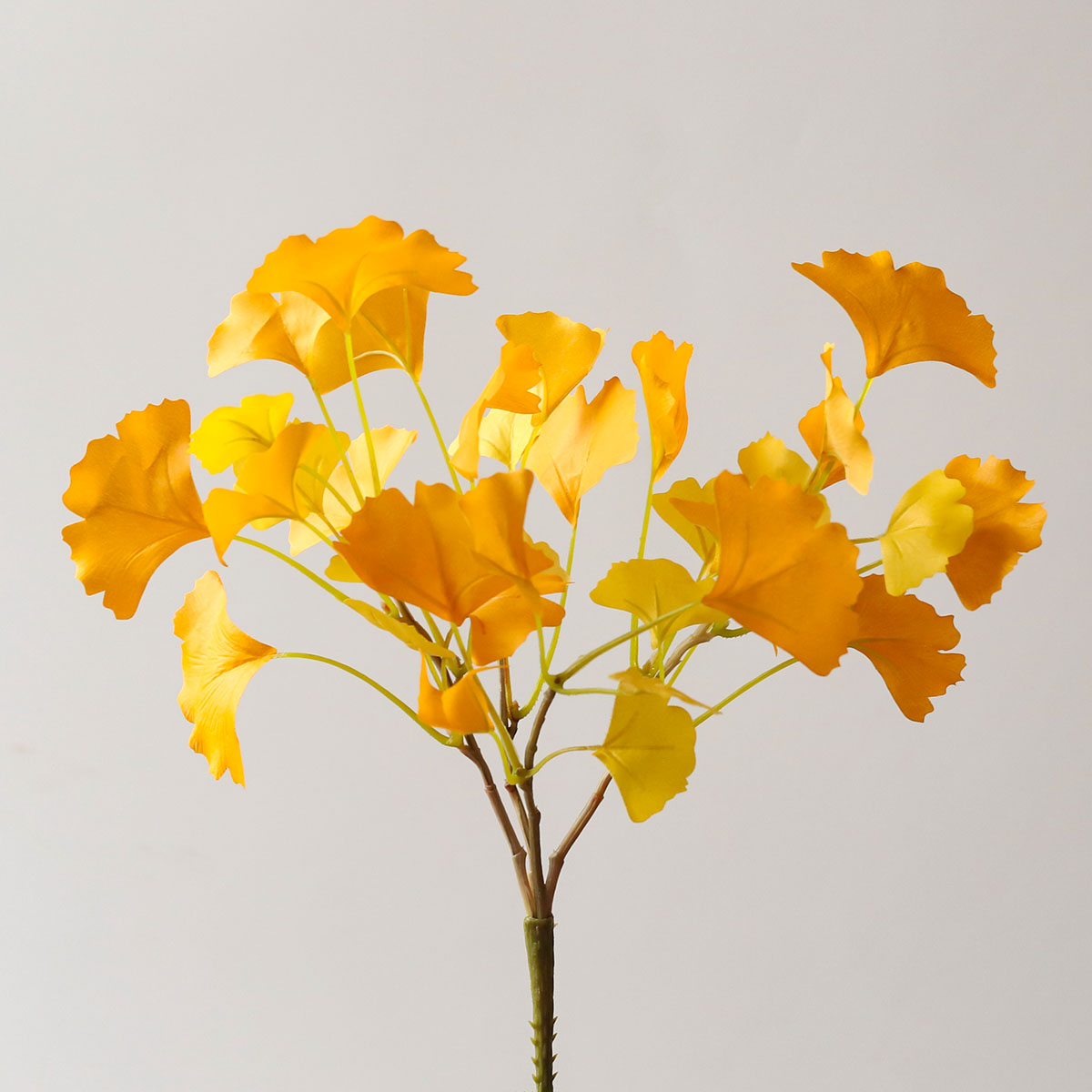 芝麻家居 仿真银杏叶假花绿植客厅餐厅软装饰品插花配材假树枝叶