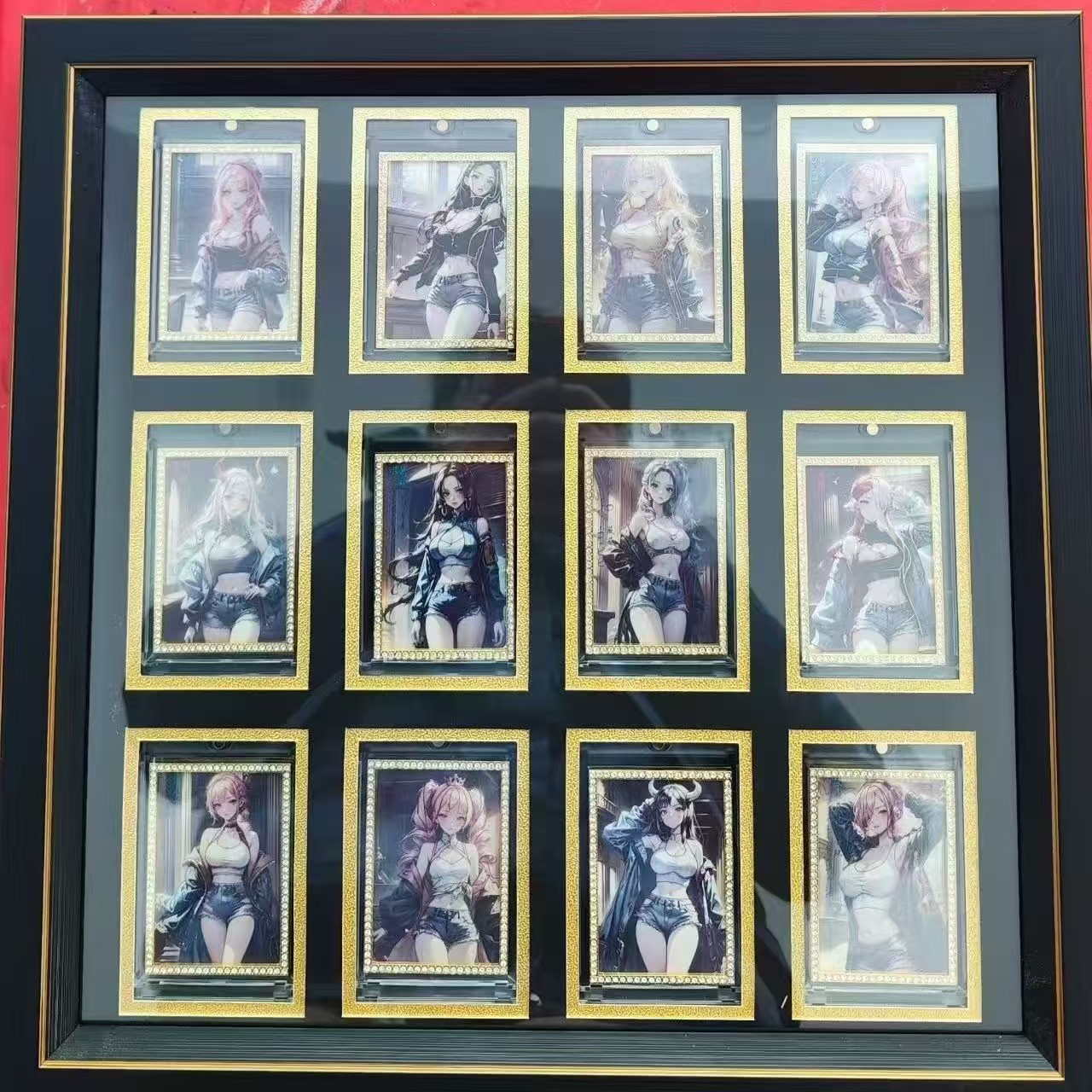 强磁卡砖宝可梦球星卡NBA游戏王挂墙展览陈列架展示盒装裱框