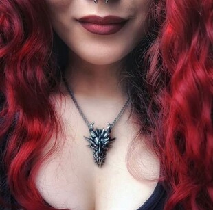 A牌欧美朋克潮百搭龙头骨气质韩版项链吊坠 Alchemy Gothic P625