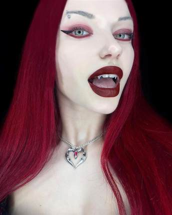 Alchemy Gothic  A牌哥特爱心女红色水晶心形吸血鬼项链饰品 P900