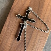 Gothic 欧美A牌朋克时尚 E280 十字架耳钉 Alchemy 简约个性 日韩版