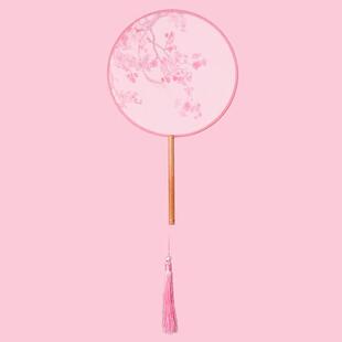 圆扇古扇儿童夏季双面绣舞扇少女古汉旗袍中式小圆扇