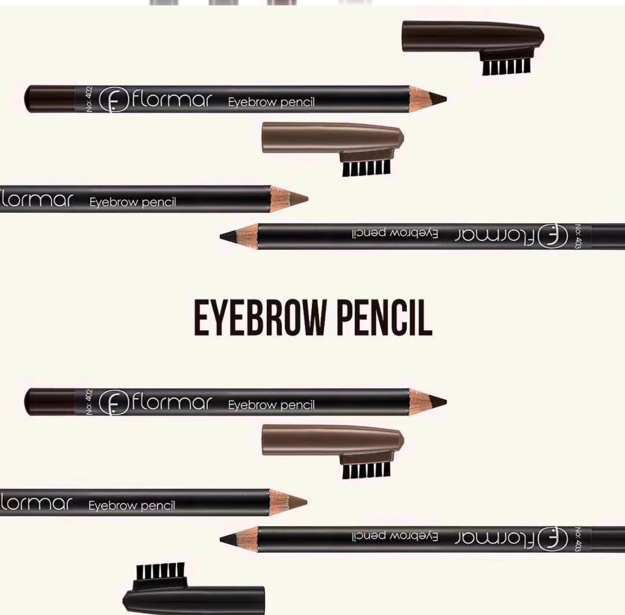 土耳其进口flormar眉笔带刷持久防水咖啡色黑色灰色三支包邮