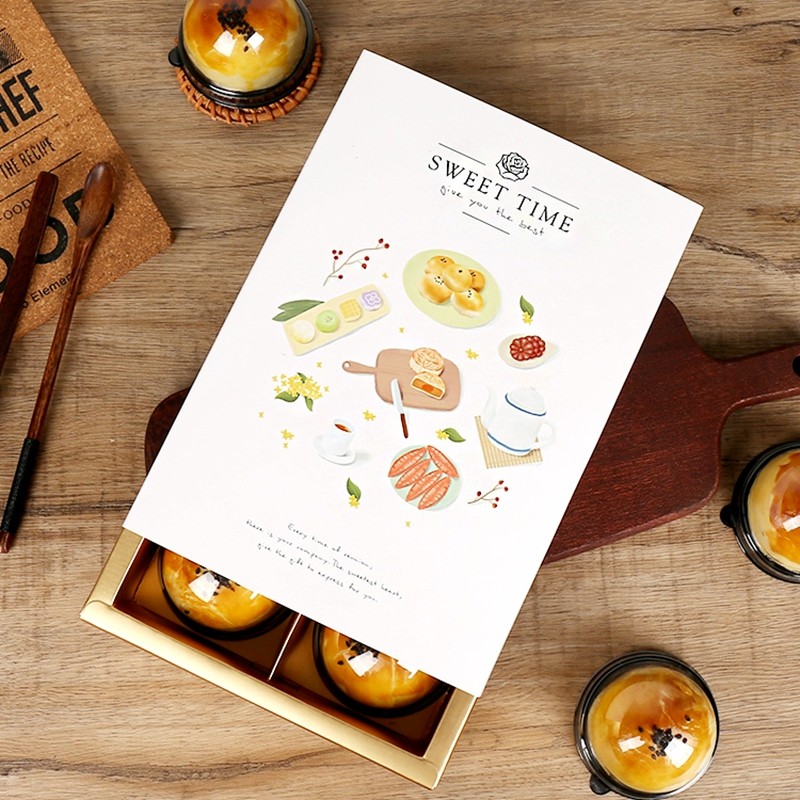 手绘蛋黄酥中秋月饼礼盒5只 蛋黄酥包装雪花酥雪媚娘包装盒手提袋