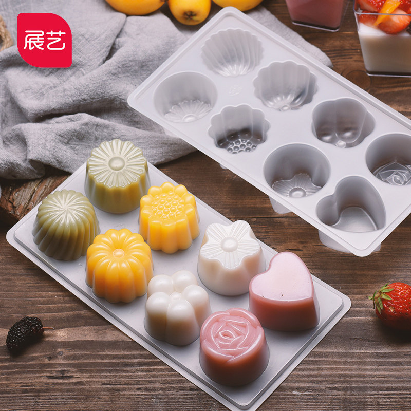 展艺果冻模布丁白凉粉水晶月饼图片