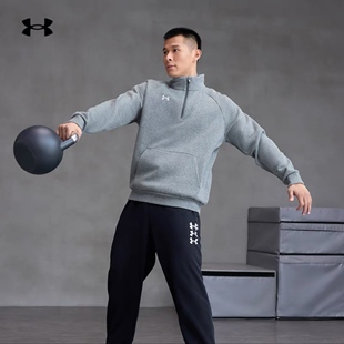 安德玛 4加绒拉链训练运动卫衣1386016 UA秋冬Rival男子1