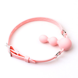 高端全硅胶口球皮革堵嘴球佩戴式口枷张口器口水球寝室情侣礼物