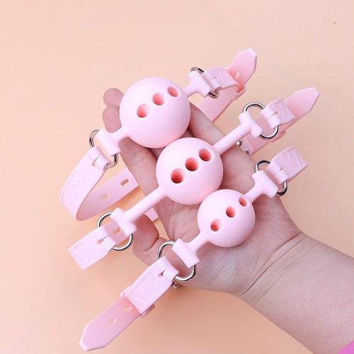 高端全硅胶口球皮革堵嘴球佩戴式口枷张口器口水球