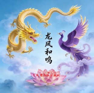 天宫天庭龙凤背景南天门仙家堂口壁画佛道仙堂神台壁纸壁布FJ5813