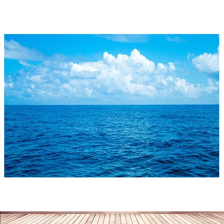 3d立体风景壁纸沙滩海景大型壁画客厅卧室电视背景影视墙纸