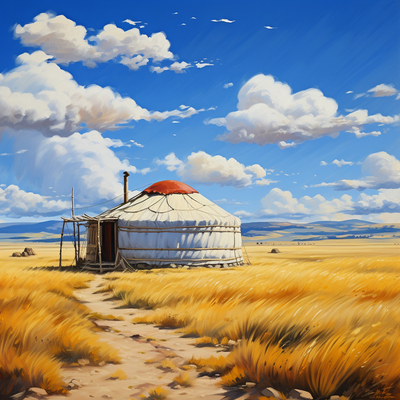 尺寸定制高清晰马8D空间蓝天草地蒙古草原背景墙壁画FJ02219