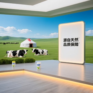 定制牛群草原牧场蒙古包直播奶粉直播间牛奶背景墙风景FJ5718