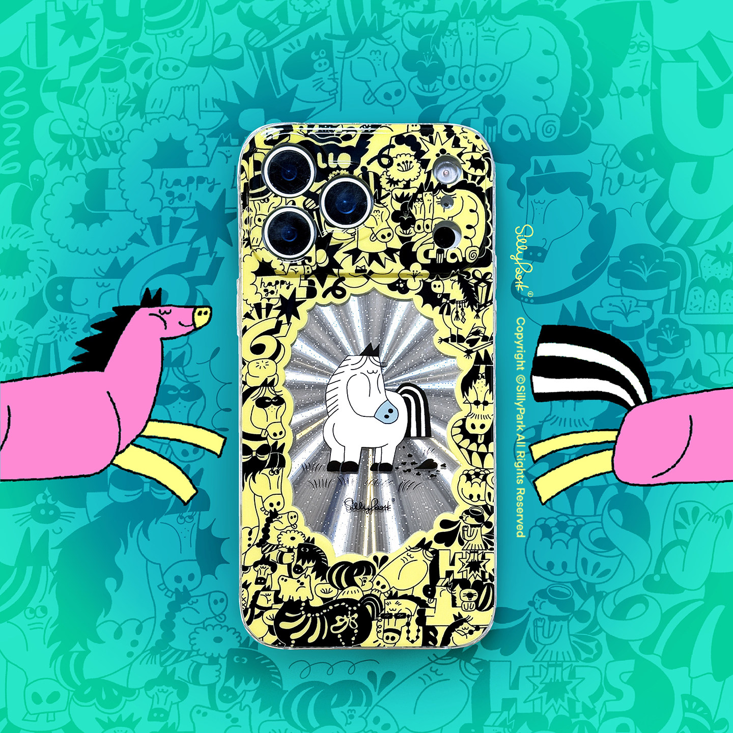 SillyPark原创马年双层适用苹果17ProMax手机壳iPhone16Pro精孔保护壳IMD光面被爱围绕,3C数码配件,手机保护套/壳,淘宝优惠券,粉丝福利购,淘宝优惠卷