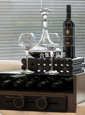 现代轻奢飘窗水晶玻璃酒杯装饰品