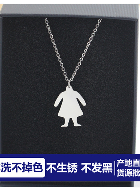 批 发水洗不掉色人 像项链女锁骨链女颈链女吊坠女生简约配饰