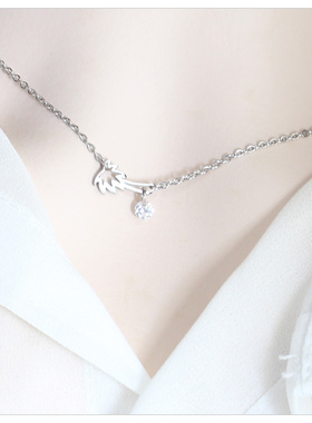 幸福树甜美吊钻项链女夏季轻奢小众设计风简约精致锁骨链女生颈链