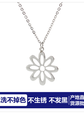 批 发洗不掉色镂空大花项链女新款轻奢小众配饰锁骨链高级感颈链
