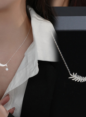 闪钻叶子项链女颈链饰品锁骨链送女友闺蜜简约气质吊坠2025年新款