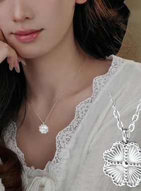 立体淑女风小四叶草项链女颈链饰品锁骨链送女友闺蜜简约气质吊坠