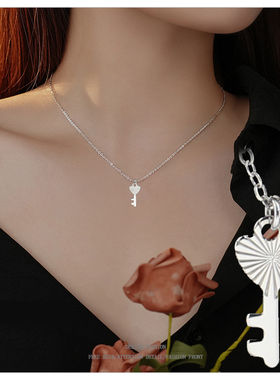 通体钛钢迷你锁匙项链项链配饰女轻奢小众高级感锁骨链颈链不掉色