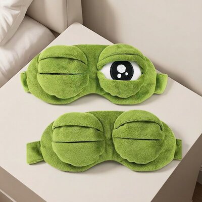 Cute Frog Cartoon Sleep Mask Breathable Soft Blindfold
