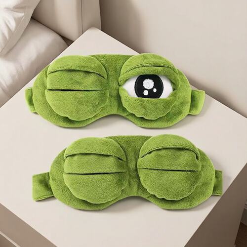 Cute Frog Cartoon Sleep Mask Breathable Soft Blindfold