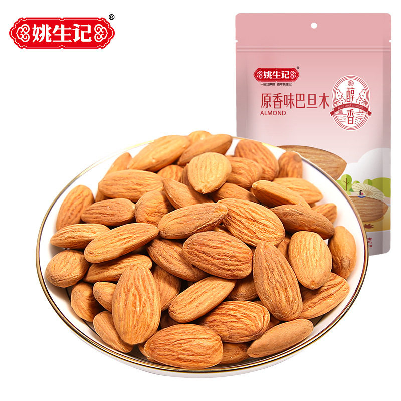 姚生记巴旦木杏仁150g巴达木每日坚果原香酥脆零食干果扁桃仁年货