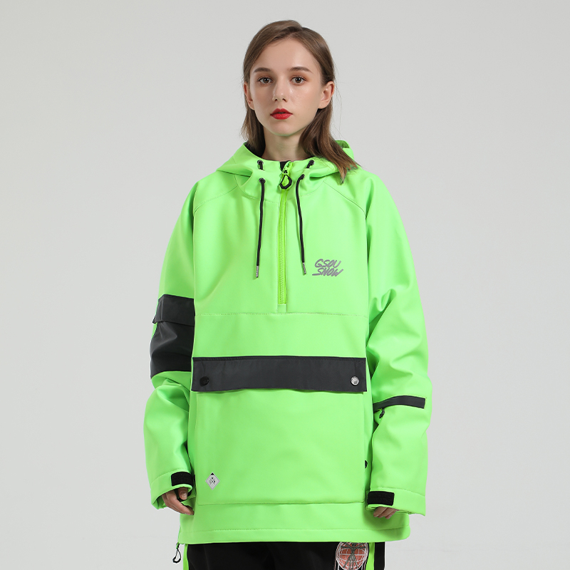 GsouSnow套头滑雪服男女同款 单双板滑雪衣 保暖防水防风反光衣