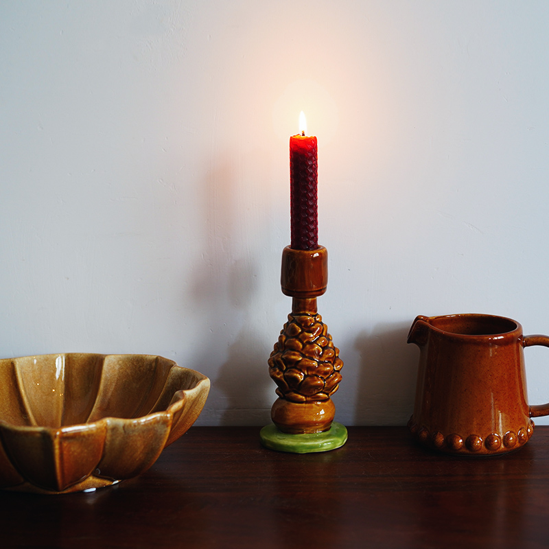 【烛台】出口北欧冬日松果系列创意造型烛台 餐桌仪式感装饰蜡台