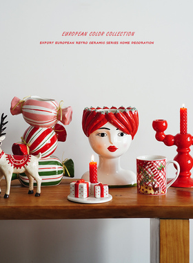 出口手绘时尚陶瓷糖果花瓶