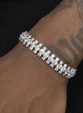 GRGR 满钻网球链手链男女嘻哈欧美潮百搭铜合金tennis bracelet